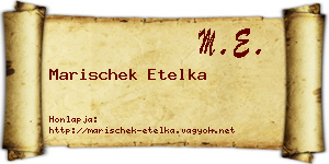 Marischek Etelka névjegykártya